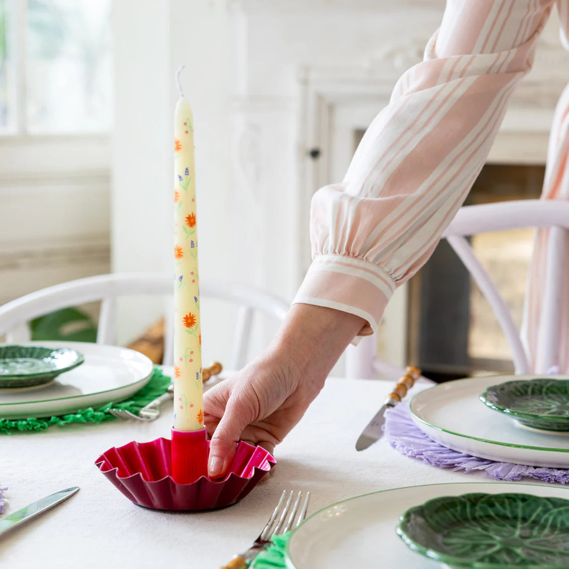 Floral Dinner Candles