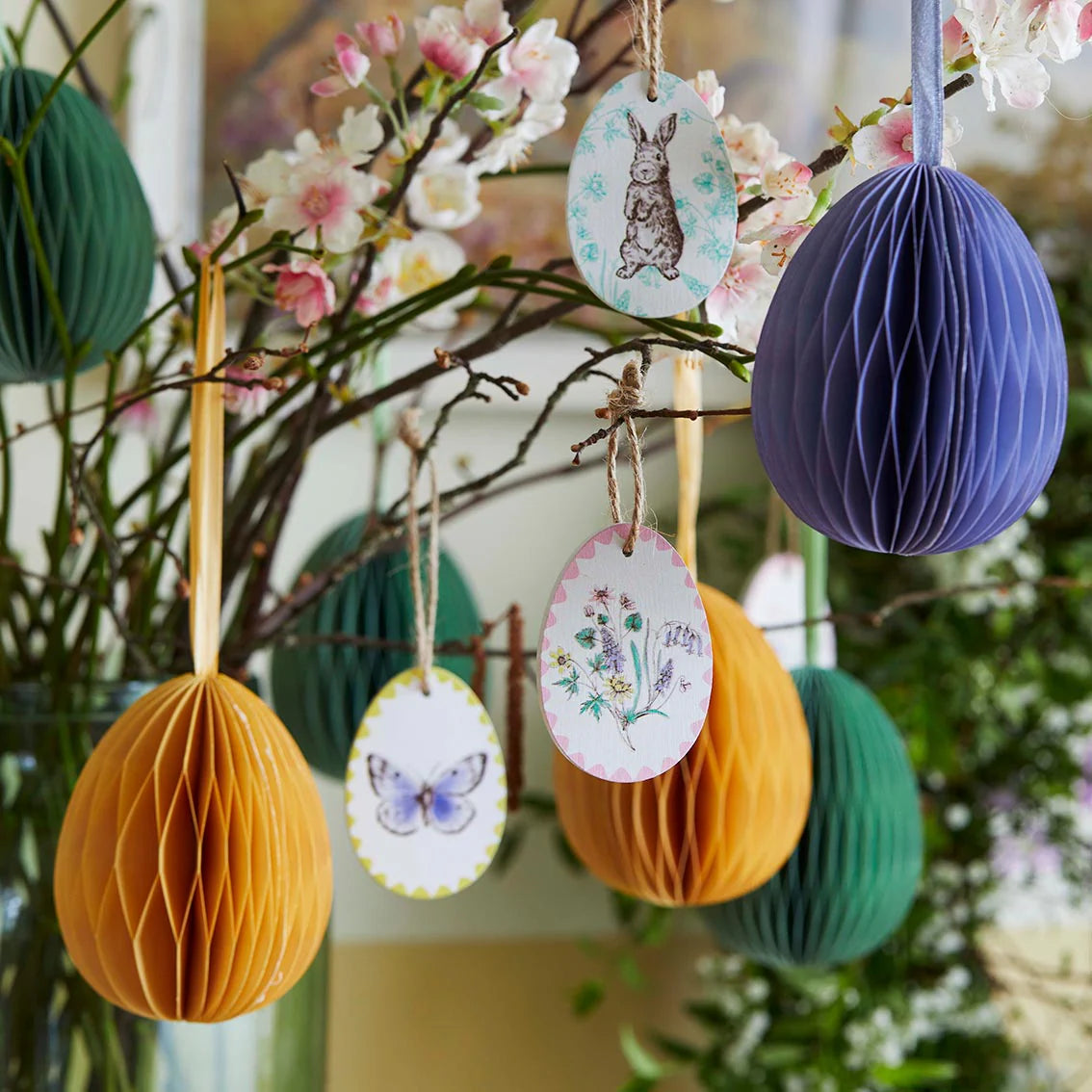 Playful Pierre Wooden Egg Hanging Decorations