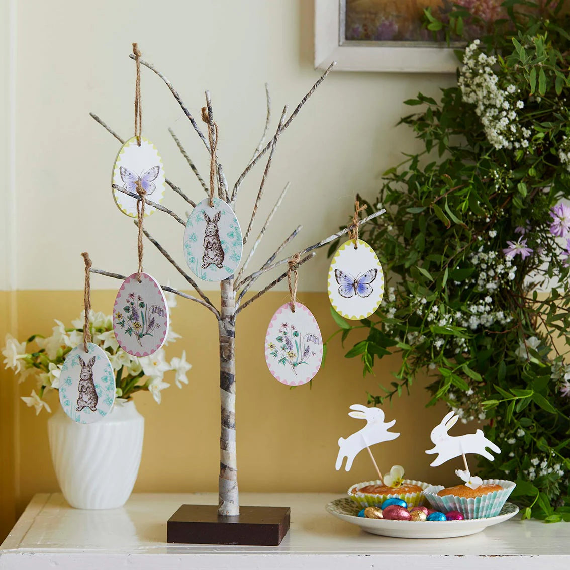 Playful Pierre Wooden Egg Hanging Decorations