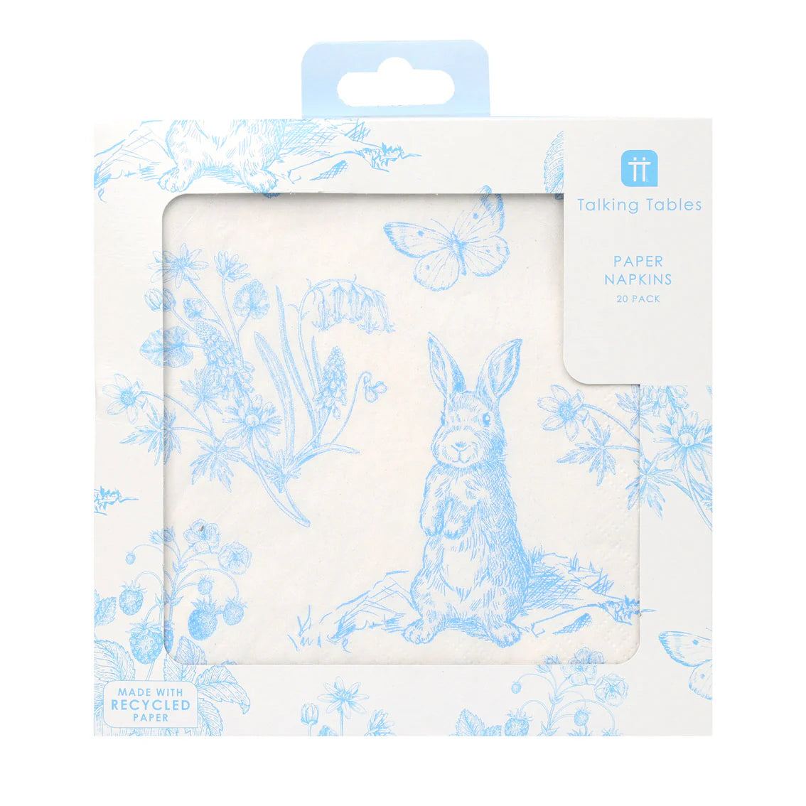 Playful Pierre Blue & White Paper Napkins