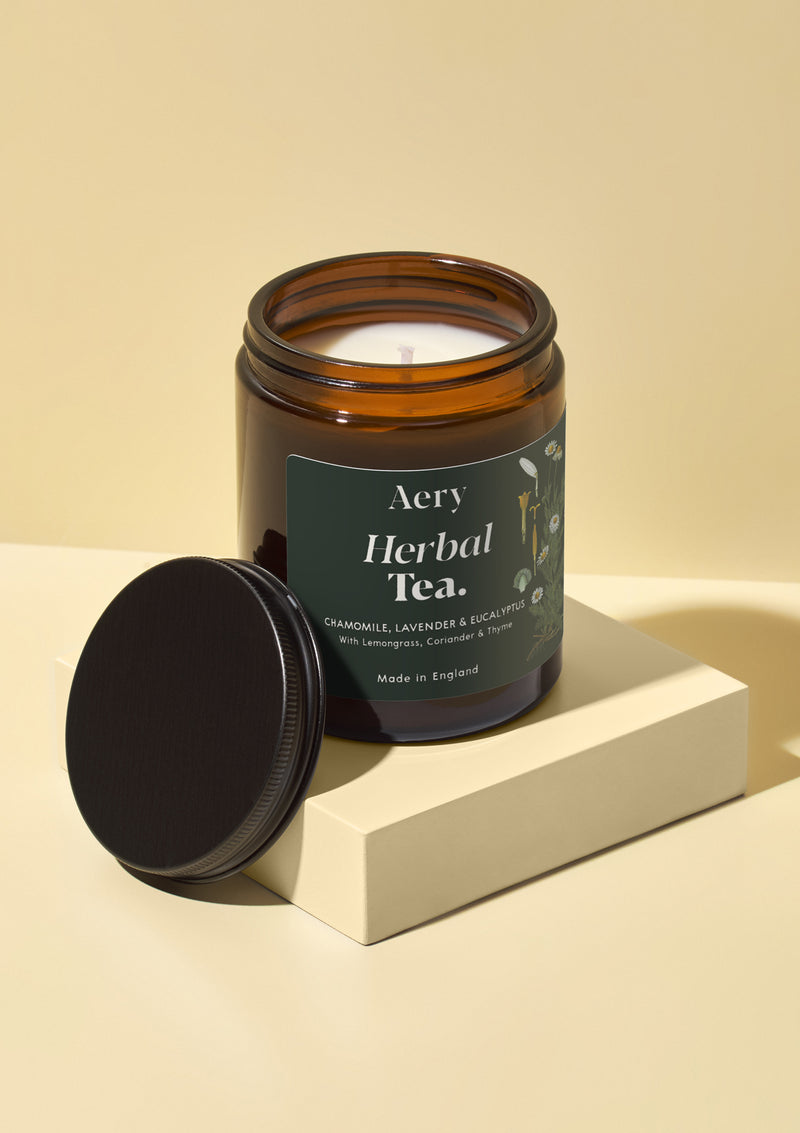 HERBAL TEA SCENTED JAR CANDLE - CHAMOMILE LAVENDER EUCALYPTUS
