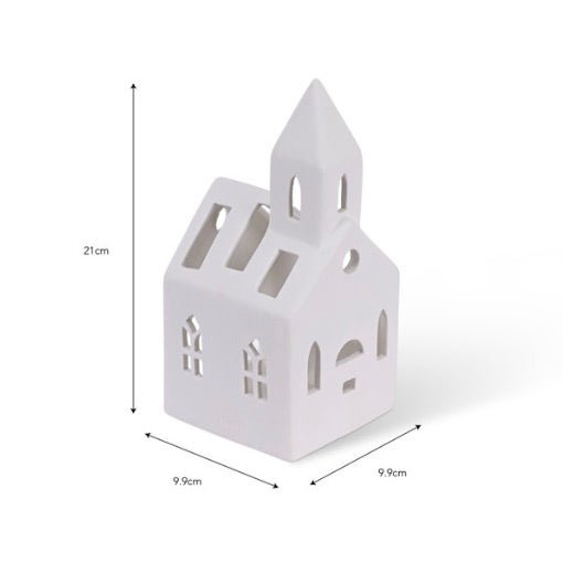 Airdrie Church Tealight Holder White