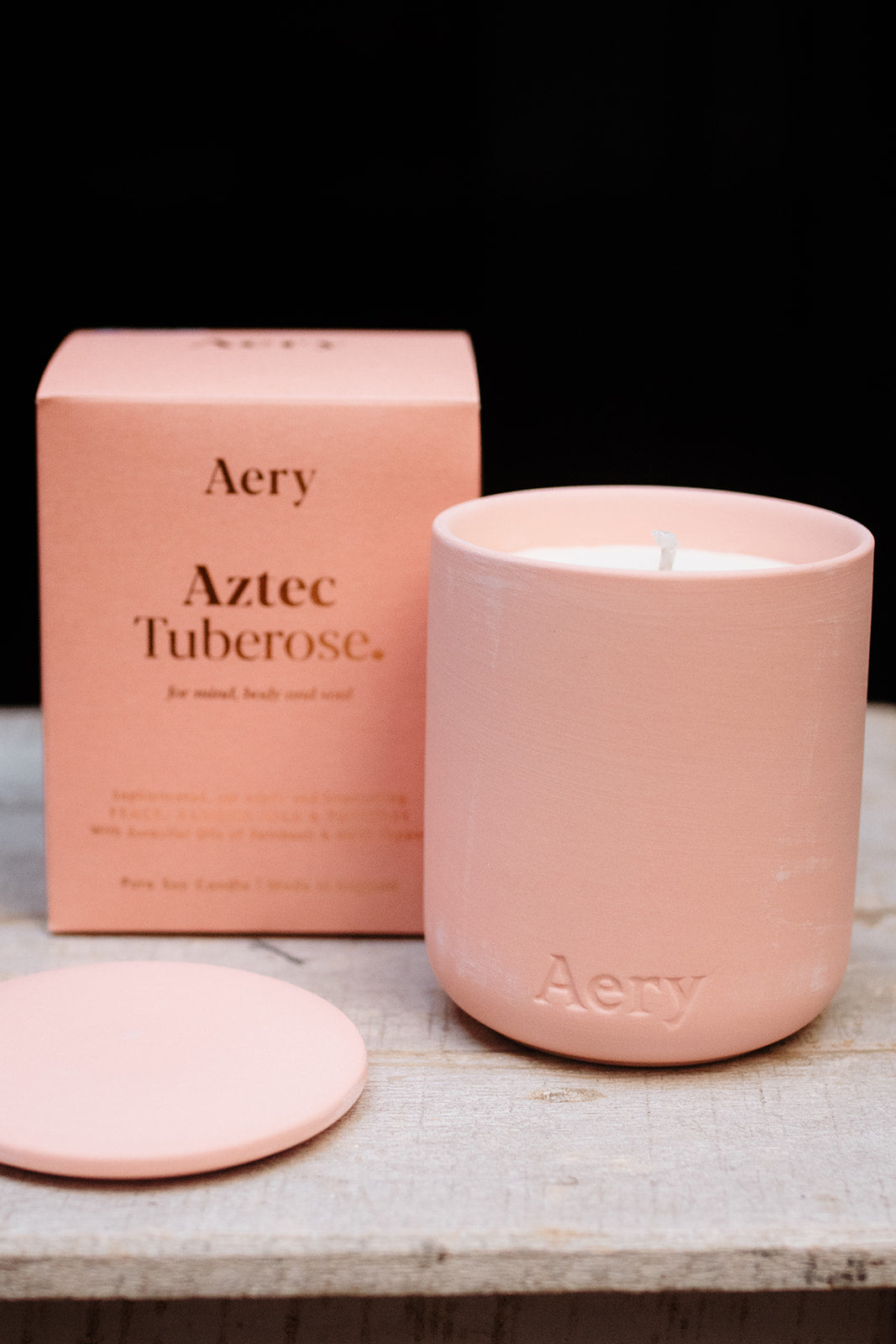 AZTEC TUBEROSE SCENTED CANDLE - PEACH ALMOND MILK AND TUBEROSE