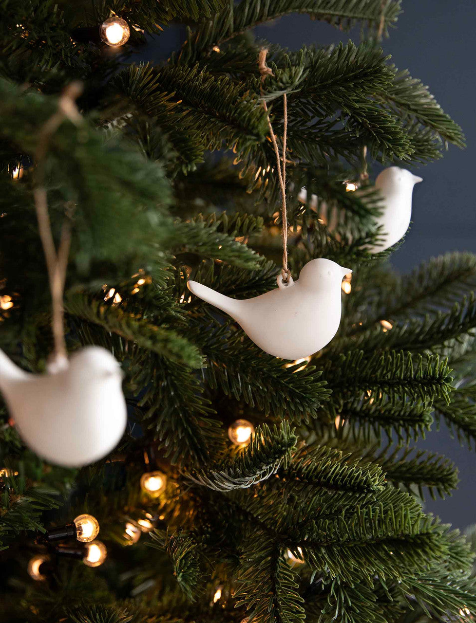 Airdrie Bird Baubles - Set of 3 White