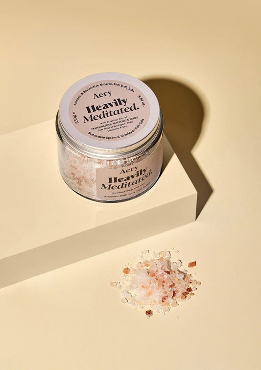 HEAVILY MEDITATED BATH SALTS - FRANKINCENSE PATCHOULI AND THYME