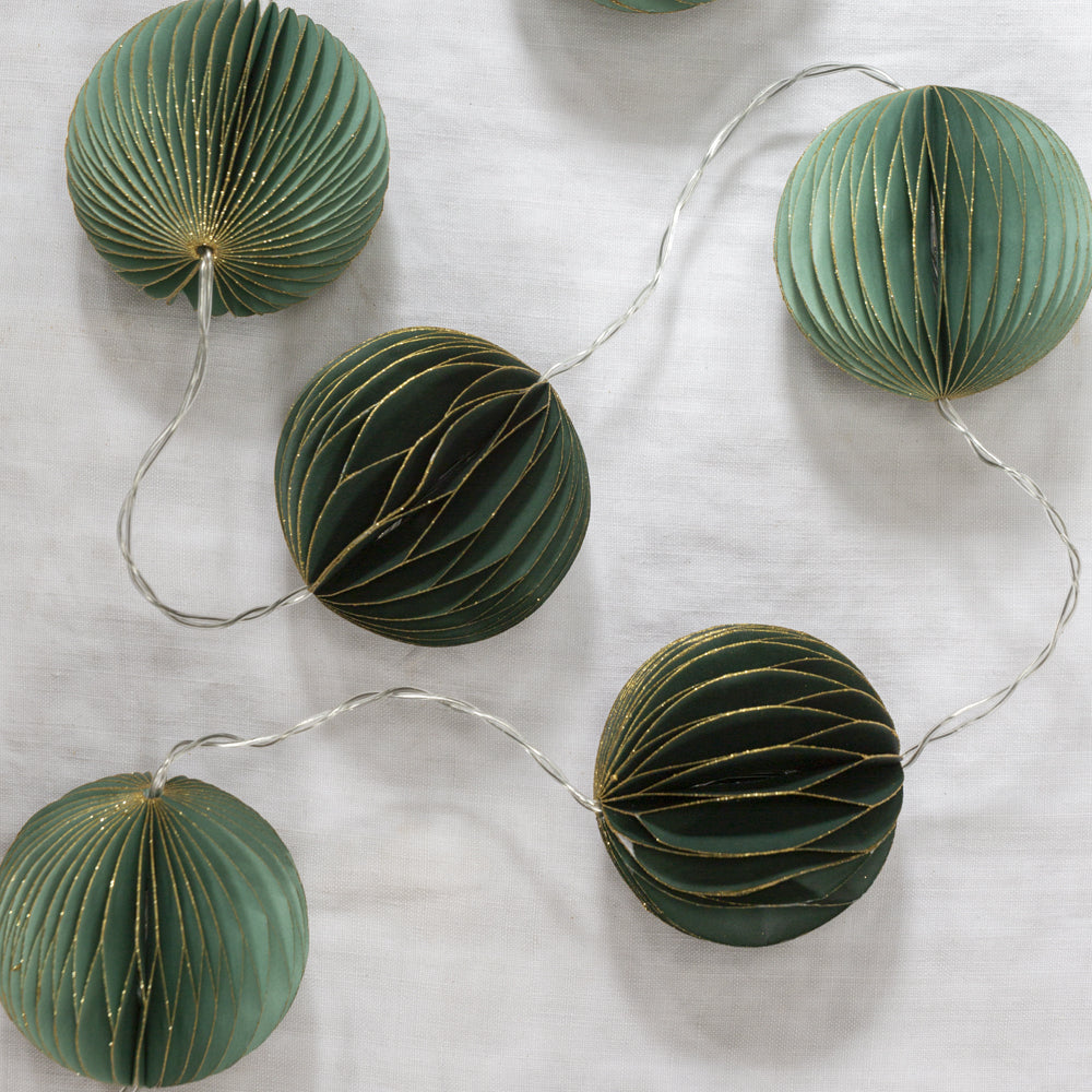 Honeycomb Garland Lights Emerald and Mint Set of 10