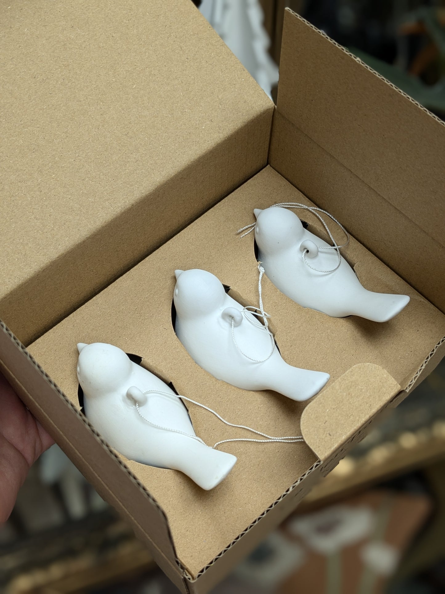 Airdrie Bird Baubles - Set of 3 White