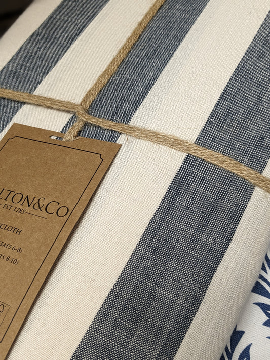 Wide stripe cotton tablecloth (150x300cm)