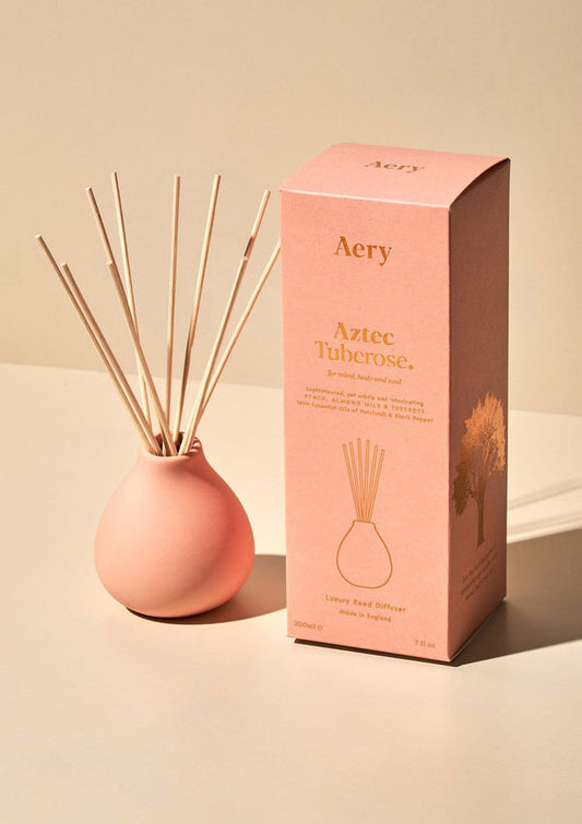 AZTEC TUBEROSE REED DIFFUSER - PEACH ALMOND MILK AND TUBEROSE