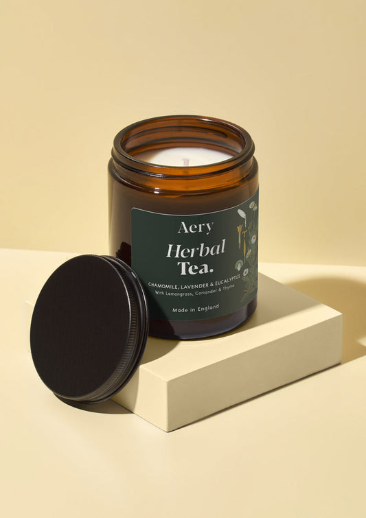 HERBAL TEA SCENTED JAR CANDLE - CHAMOMILE LAVENDER EUCALYPTUS