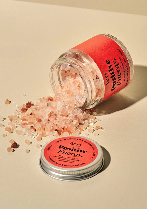 POSITIVE ENERGY MINI BATH SALTS - PINK GRAPEFRUIT VETIVER AND MINT