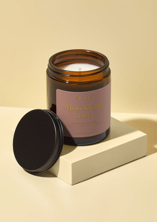 MOROCCAN ROSE SCENTED JAR CANDLE - ROSE TONKA AND MUSK