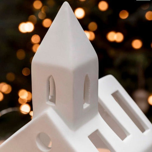 Airdrie Church Tealight Holder White